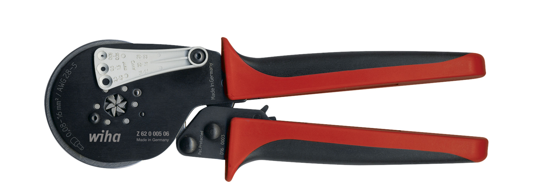 Automatic crimp tool for wire-end sleeves hex crimping 210 mm 