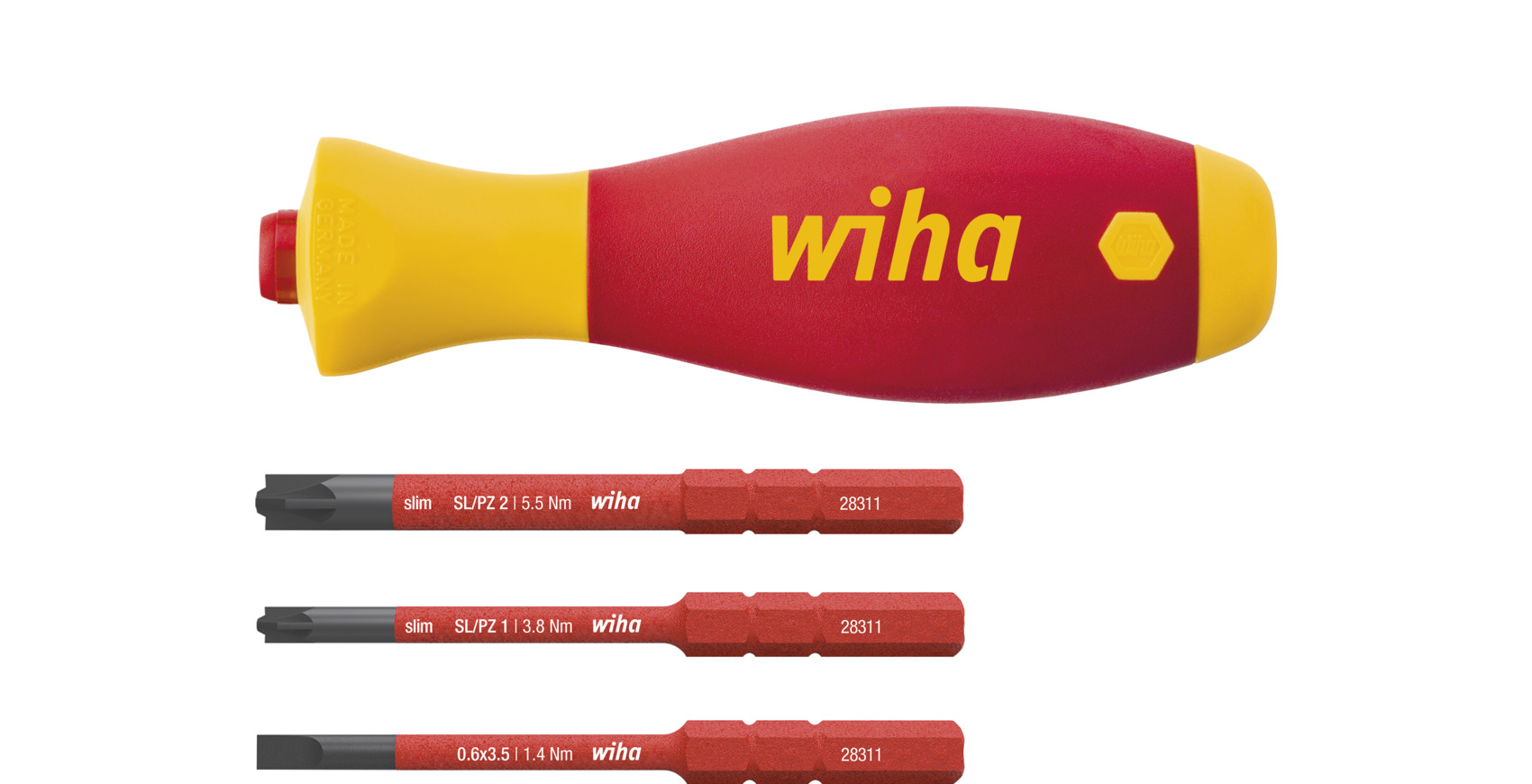 Wiha SoftFinish® electric slimVario Bithalter mit Handgriff und ClicFix ... 