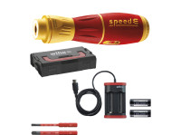 E-Schraubendreher speedE® II electric 7-tlg mit slimBits, Batterien und USB-Ladegerät in L-Boxx Mini 